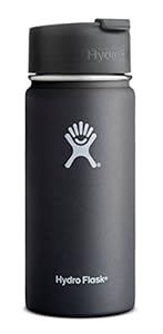 Hydro Flask 20 oz Vacuum Insulated Stainless Steel Water Bottle, Wide Mouth w/Hydro Flip Cap, Black
