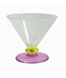 Chartreuse/Hot Pink Acrylic Button Martini Glass by Precidio