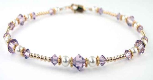 14kt Gold Bracelets. Lt. Amethyst June 14kt Gold