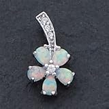 Sterling Silver Opal Flower Pendant