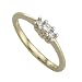 14K Yellow Gold Three Stone Princess Cut Diamond Engagement Ring