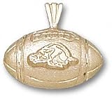 Arkansas Razorbacks Solid 10K Gold Razorback Football Pendant