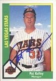 Pat Kelley, Las Vegas Stars - Padres Affiliate, 1990 CMC Manager Autographed Card