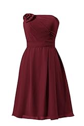 Strapless Lace Short Chiffon Bridesmaid Dress/Party Dress 