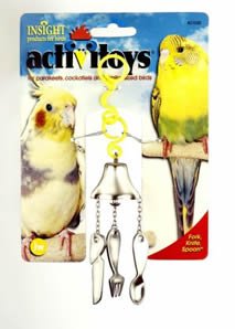 JW Pet Company Insight Activitoy Fork, Knife and Spoon Bird Toy