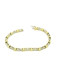 10K Two Tone Gold Diamond Bracelet