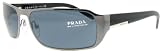 PRADA SPR52F SPR 52F 5AV1A1 5AV-1A1 SHINY GUNMETAL FRAME GRAY LENS 60MM