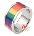 Stainless Steel Rainbow Film Pride Ring 10 Gay Lesbian