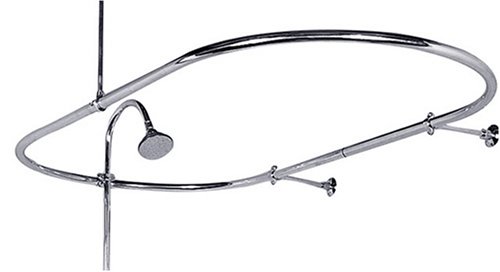 CLAWFOOT TUB SHOWER ENCLOSURE, OVAL CURTAIN RING-CHROME FINSH