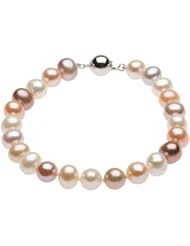 Genuine IceCarats Designer Jewelry Gift Sterling Silver Frshwtr Cul Multi-Clrd Prl Str. 08.00-09.00 Mm/42.00 Inch Freshwater Cultured Multi Color Pearl Strand Frshwtr Cul Multi-Clrd Prl Str In Sterling Silver