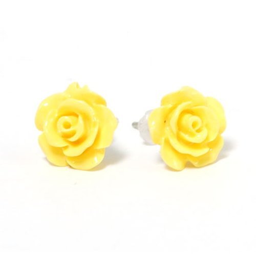 The Olivia Collection Yellow Rose Stud Earrings