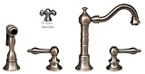 Whitehaus WHVEGCR3-886-BN Widespread Vintage Iii Kitchen Faucets Brushed Nickel