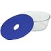 Kitchen & Housewares : Pyrex Storage Deluxe 3-Quart Round Dish, Clear with Blue Lid