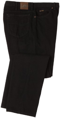 Lee Men's Big-Tall Regular Fit Straight Leg Jean, Double Black, 54W x 32L