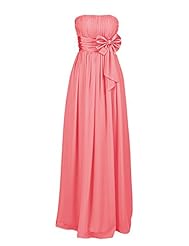 Strapless  Chiffon/Polyester/Satin Evening Dress/Bridesmaid Dress/Prom Dress  With a Bow(s)