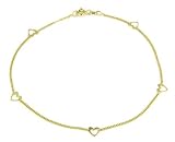 14K Heart Station Anklet 9