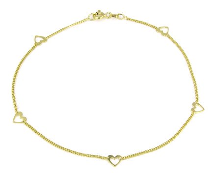 Childrens Toyshop  Jewelry : 14K Heart Station Anklet 9