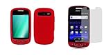 Samsung Admire (Metro PCS) Premium Combo Pack - Red Silicone Soft Skin Case ....