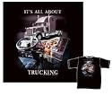 It's All About Trucking Black Adult T-shirt - XX Large