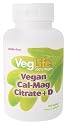 Solaray - Cal-Mag Citrate + D Veg, 180 tablets