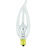 Feit Electric 25CFC/15-130 25-Watt Flame Tip Bulb with Chandelier Candelabra Base, Clear, 15 Pack