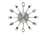 Present Time Wall Clock Silverware Aluminum