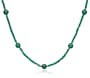 14k Yellow Gold Green Onyx and Malachite Necklace, 17"