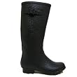 Ladies Black Matte Croc Festival Womens Wellies Wellington Boots
