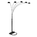 Ore International 5 Arm Arch Floor Lamp - Black