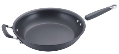 KitchenAid Gourmet Essentials Hard Anodized Nonstick 12-Inch Open French Skillet with Helper Handles