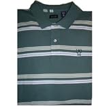 Men's Izod Polo Shirt Size Xl - Xxl Green Striped Short Sleeved