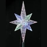 Kurt Adler 11-1/4-Inch UL Polar Star Tree Topper with LED Color-Changing Light