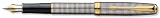 Parker Sonnet Cisele Fountain Pen Stirling Silver Barrel Gold/Rhodium Nib Ref S0808150