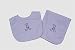 Monogrammed Blue and Chocolate Bib and Burp Set
