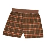 Brown Orange Plaid check flannel cotton boxers boxer shorts available in 8 sizes