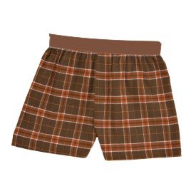 Brown Orange Plaid check flannel cotton boxers boxer shorts available in 8 sizes by BC