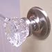 Depression Crystal Glass Passage Knob set, Brushed Nickel hardware, ready to install ...