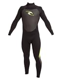 Rip Curl Kids Dawn Patrol 3/2 FL Wetsuit (Black/Charcoal/Lemon, 8)