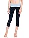 Juniors Cotton Spandex Fold Over Capri Leggings