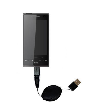 Retractable USB Cable for the HTC Warhawk with Power Hot Sync and Charge capabilities - uses Gomadic TipExchange Technology