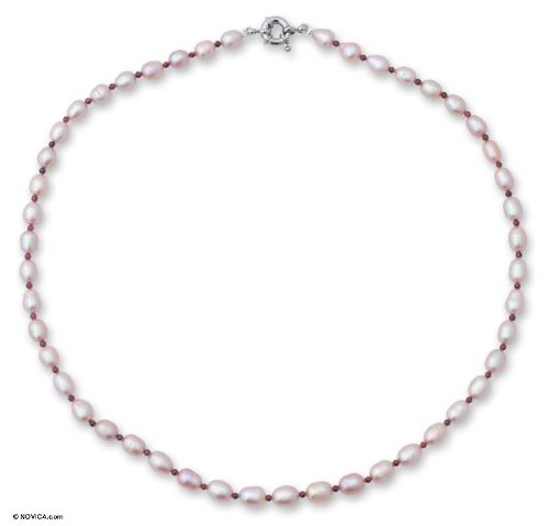 Pearl and garnet necklace 19 L