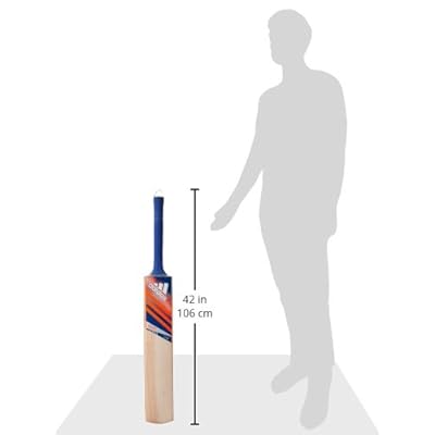 adidas AB7250 Libro club Kashmir Willow Cricket Bat,short handle(Royal blue/Solar Red/White)