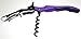 Soft Velvet Touch Waiters Double Hinge Corkscrew Wine Key Bottle Opener (Purple)