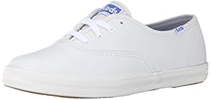 Keds Women's Champion Leather Sneaker,White Leather, 7.5 M