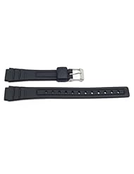 Black Resin 12mm Ladies Casio Style Watch Strap