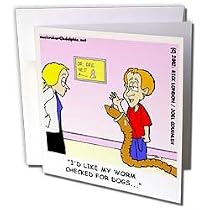 Londons Times Funny Bugs and Slugs Cartoons - Veterinarian Confusion - Greeting Cards-6 Greeting Cards with envelopes