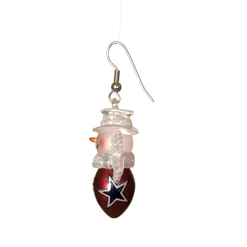 Pack of 10 Pairs of NFL Dallas Cowboys Snowman Football Earrings