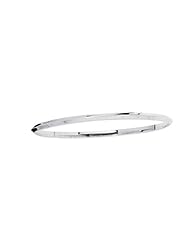 14K White Gold 08" 2.75mm Polish Round Triangular Tube Stackable Bangle