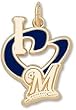 Milwaukee Brewers "I Heart M" 1/2" Enamel Enamel Pendant