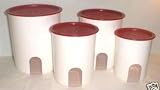 Tupperware One Touch Reminder Canister Set Red Seal